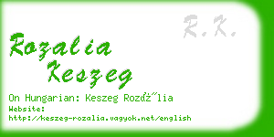 rozalia keszeg business card